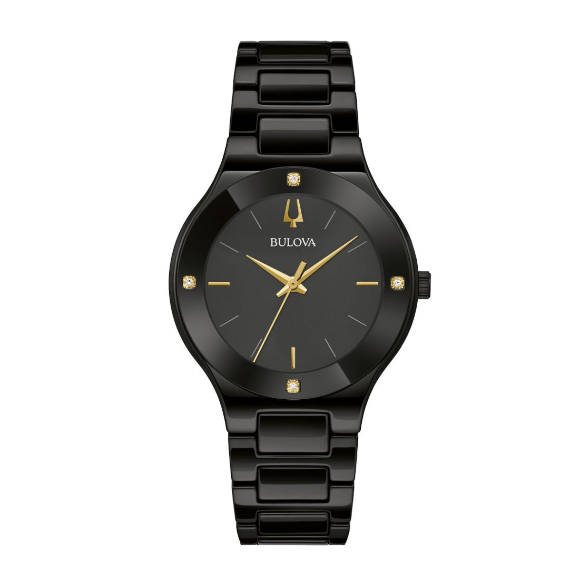 Bulova Ladies' Millennia Black Ceramic & Stainless Steel Watch with Black Dial