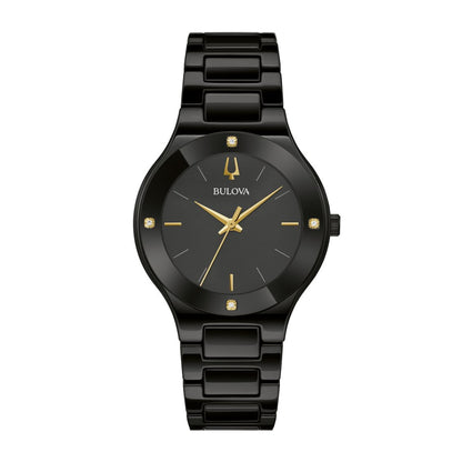 Bulova Ladies' Millennia Black Ceramic & Stainless Steel Watch with Black Dial