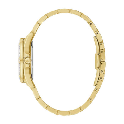 Bulova Ladies' Marine Star Gold-Tone Stainless Steel Watch with Mother of Pearl Dial front view