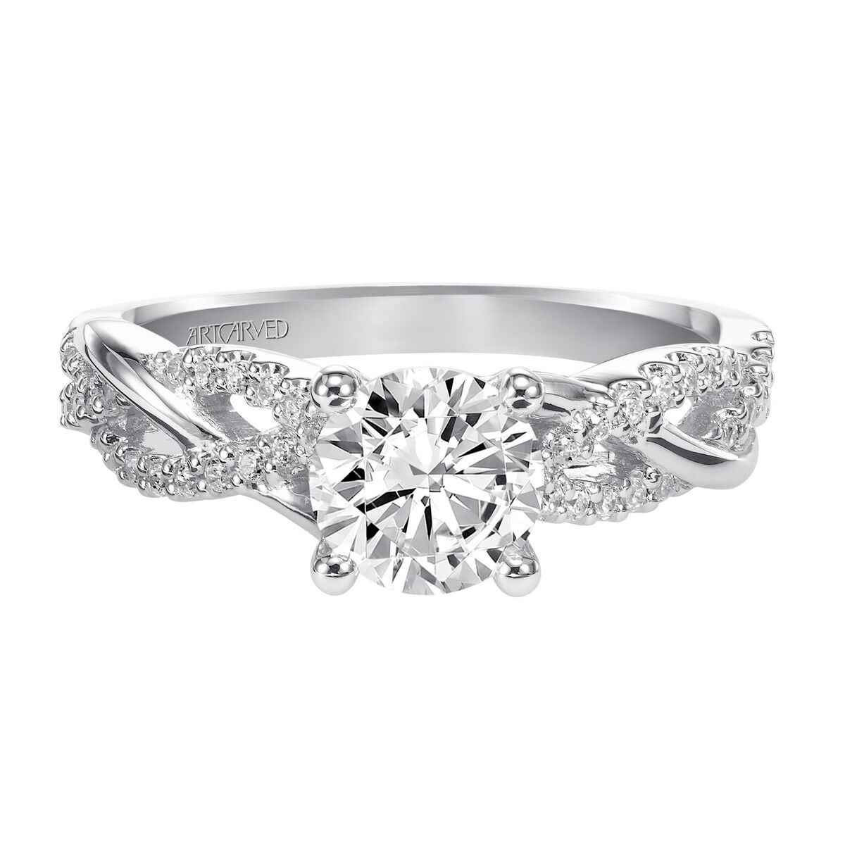 Artcarved Contemporary 1/5 ct. tw. Diamond Braided Semi-Mount Engagement Ring in 14K White Gold