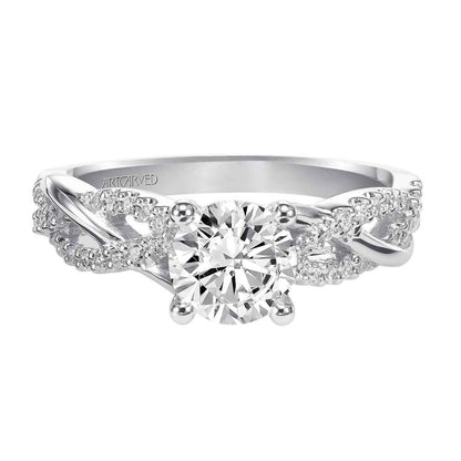 Artcarved Contemporary 1/5 ct. tw. Diamond Braided Semi-Mount Engagement Ring in 14K White Gold