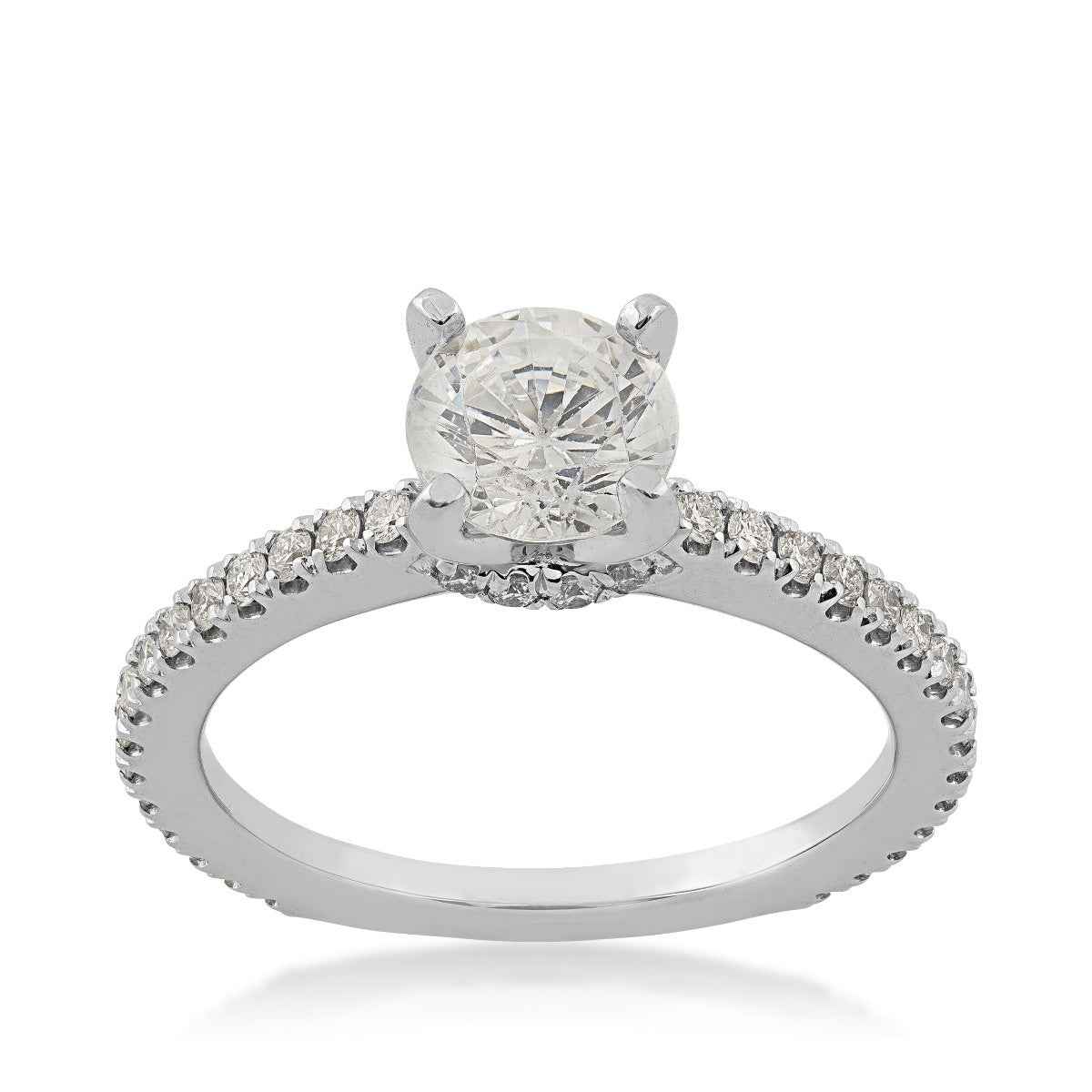 Designed With Love 3/8 ct. tw. Diamond Pave Round Semi-Mount Engagement Ring in 14K White Gold
