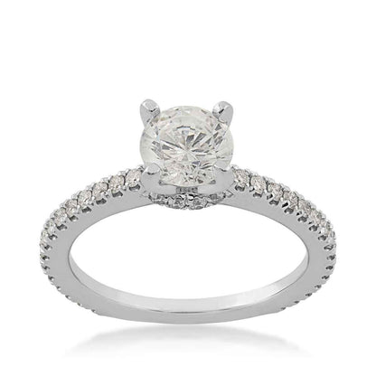 Designed With Love 3/8 ct. tw. Diamond Pave Round Semi-Mount Engagement Ring in 14K White Gold