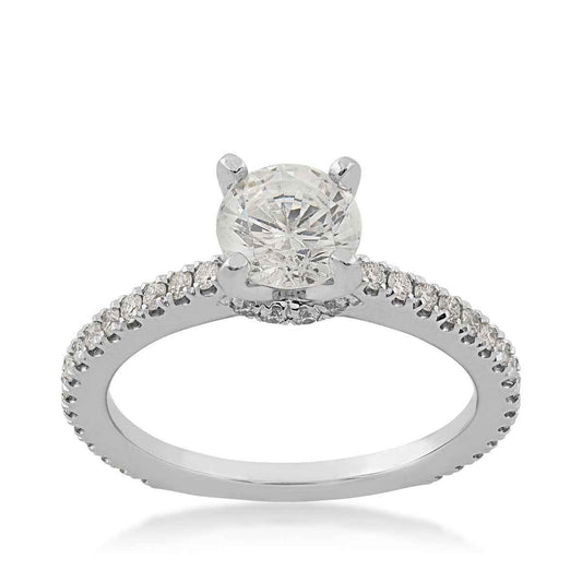 Designed With Love 3/8 ct. tw. Diamond Pave Round Semi-Mount Engagement Ring in 14K White Gold