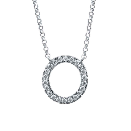 1/10 ct. tw. Diamond Letter O 10mm Pendant in 10K White Gold