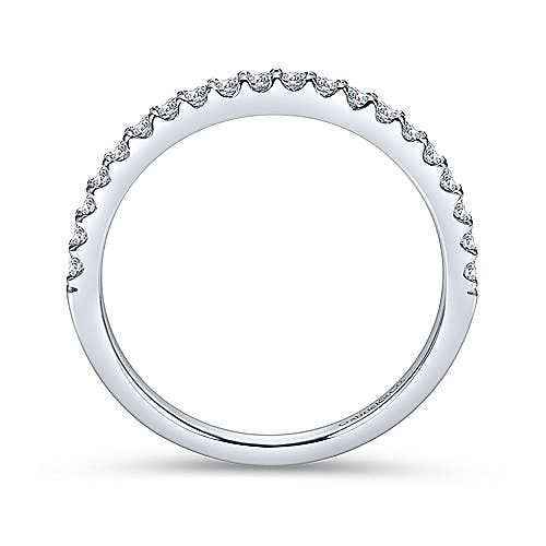 Gabriel & Co. 1/3 ct. tw. Round Diamond Wedding Band in 14K White Gold front view