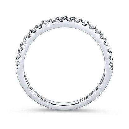 Gabriel & Co. 1/3 ct. tw. Round Diamond Wedding Band in 14K White Gold front view