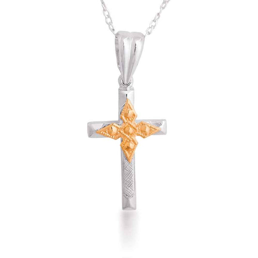 Sterling Silver and Yellow Gold Cross Pendant