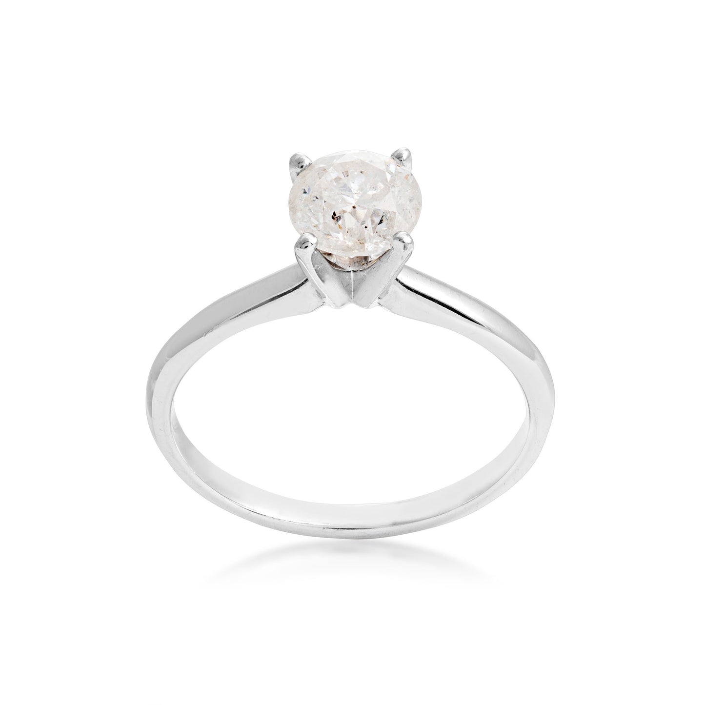 1 ct. tw. Round Brilliant Diamond Solitaire Engagement Ring in 14K White Gold