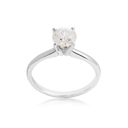 1 ct. tw. Round Brilliant Diamond Solitaire Engagement Ring in 14K White Gold