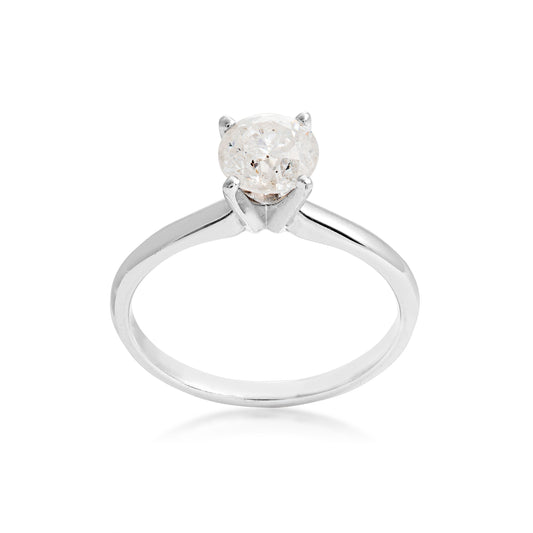 1 ct. tw. Round Brilliant Diamond Solitaire Engagement Ring in 14K White Gold