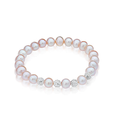 7-8MM Pink Freshwater Cultured Pearl Necklace close-up detail