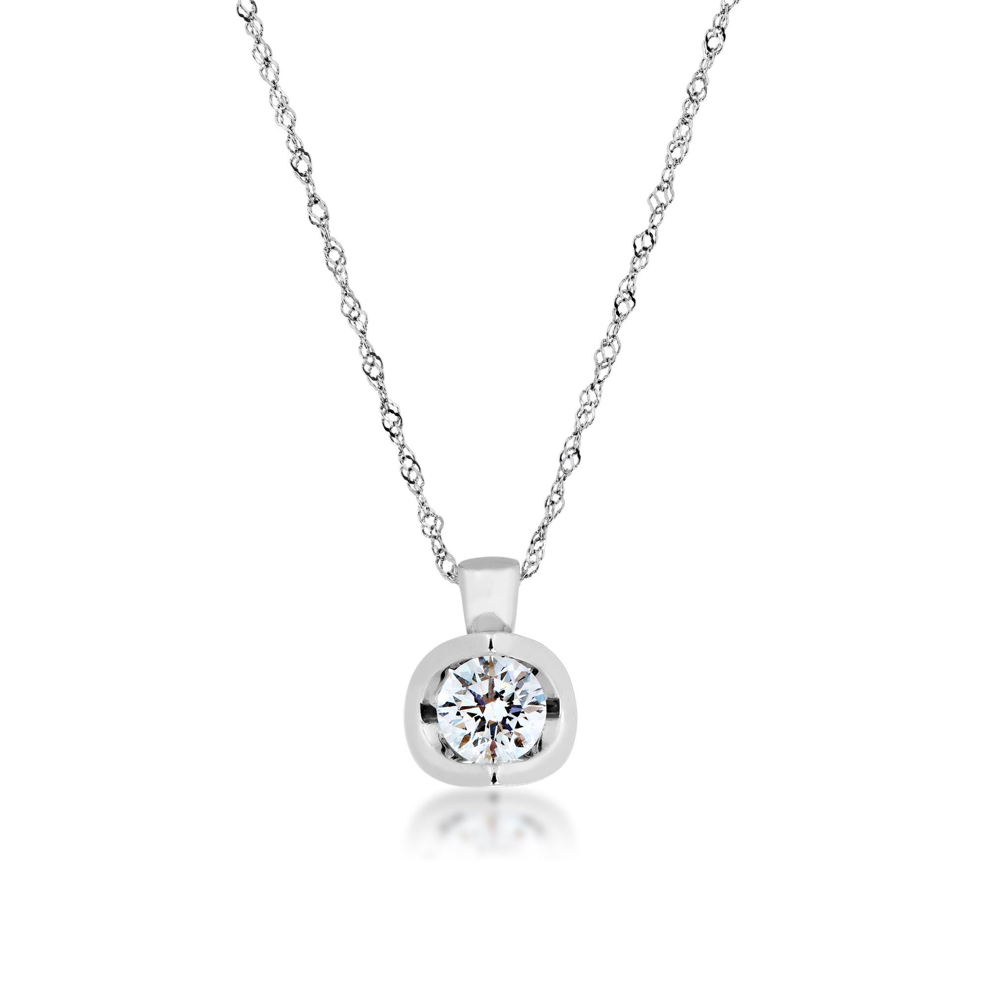 Canadian Rocks 1/10 ct. tw. Round Diamond Pendant in 14K White Gold
