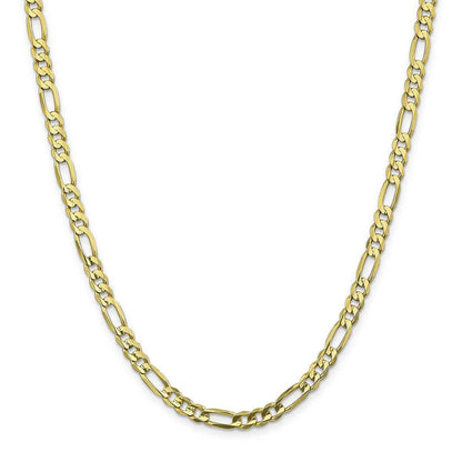 3.8MM 24-inch Solid Figaro Chain in 10K Yellow Gold
