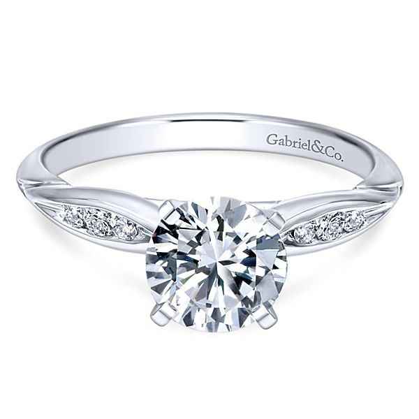 Gabriel & Co. 1/10 ct. tw. 6 Stone Closed Channel-Set Diamond Semi-Mount Engagement Ring in 14K White Gold