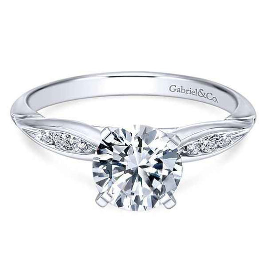 Gabriel & Co. 1/10 ct. tw. 6 Stone Closed Channel-Set Diamond Semi-Mount Engagement Ring in 14K White Gold