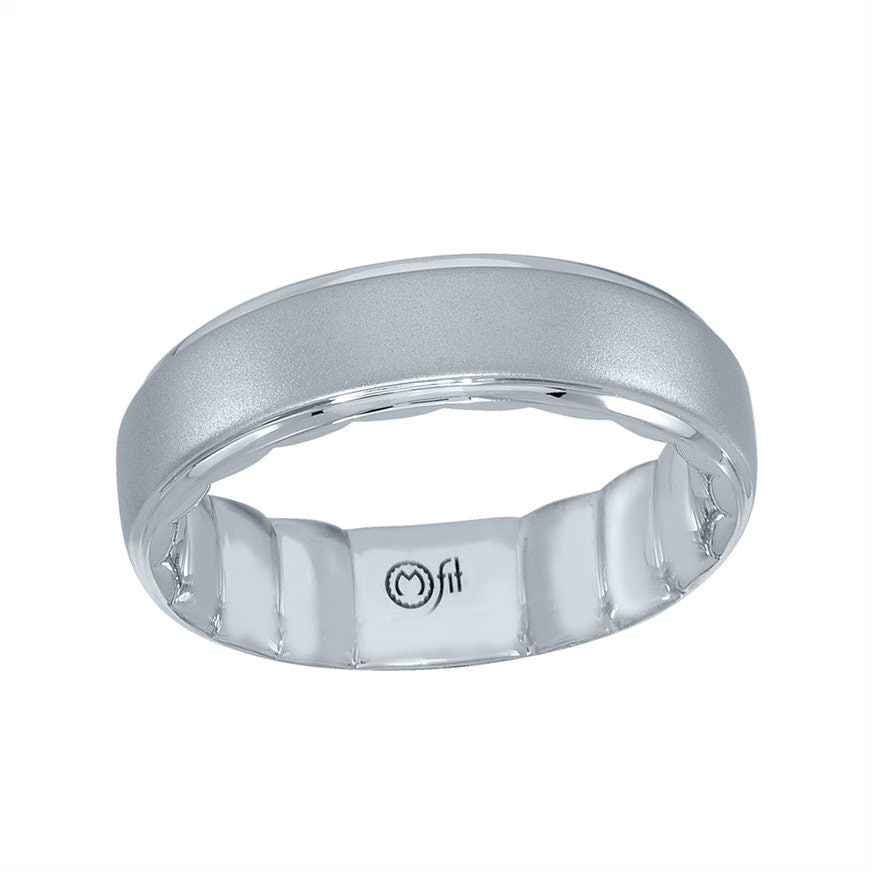 MFIT Men's Satin Finish 6mm Wedding Band in 10K White Gold