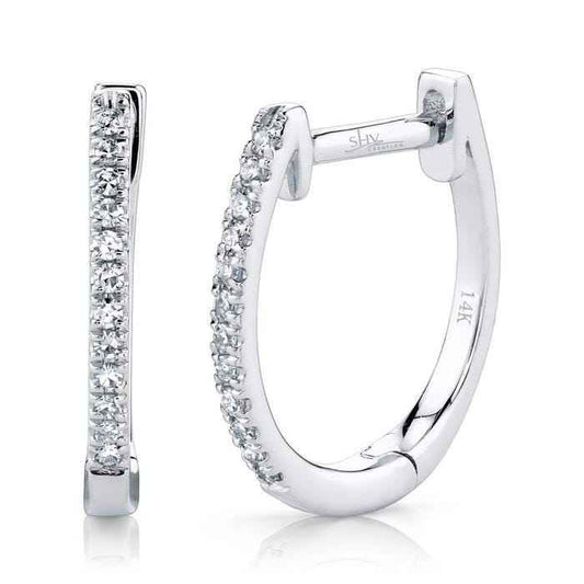Shy Creation 1/12 ct. tw. Hoop Earrings in 14K White Gold