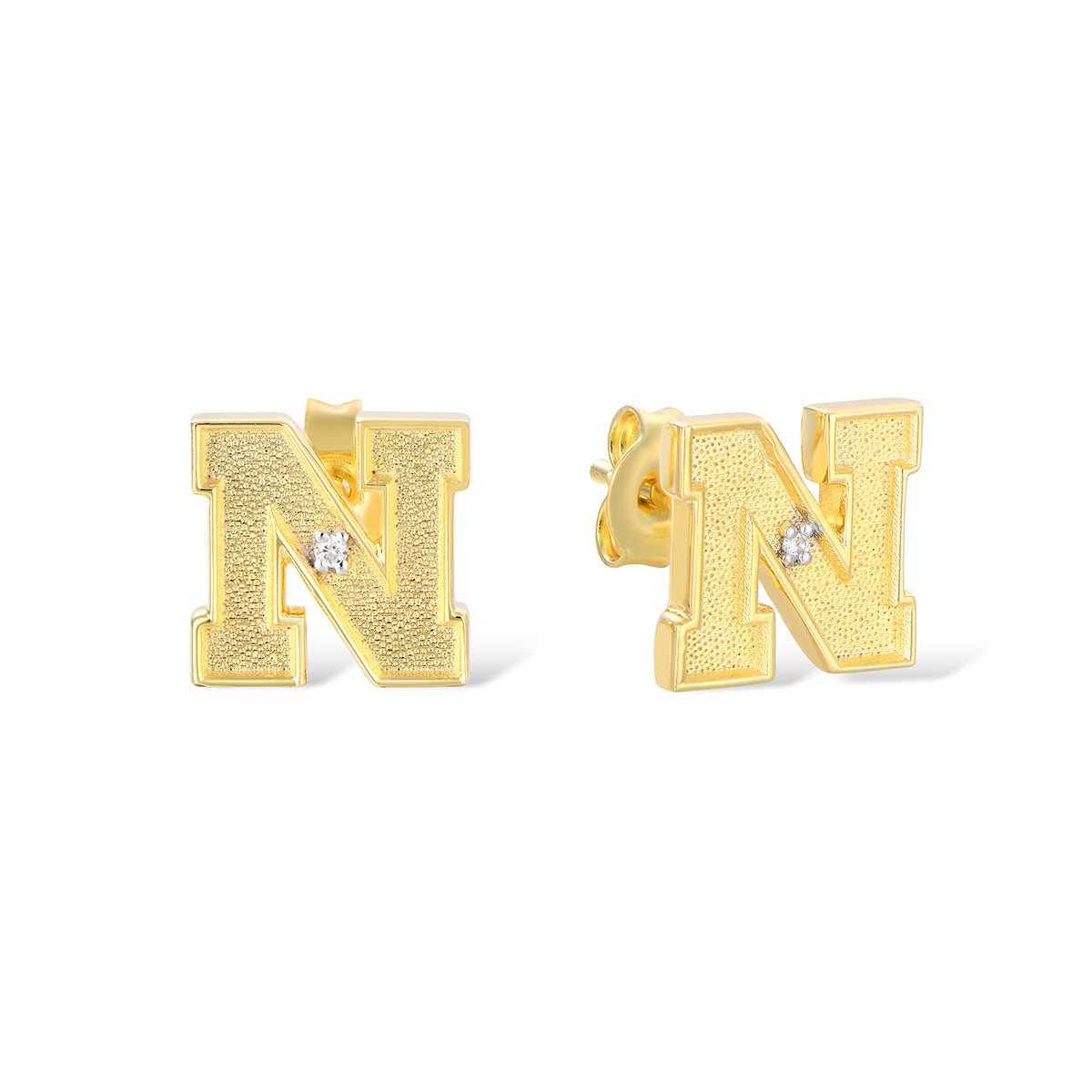 Nebraska diamond accent earrings