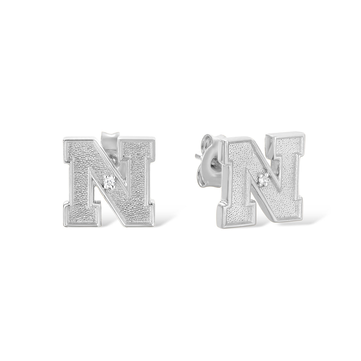Nebraska diamond accent earrings