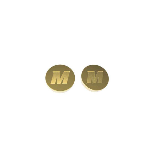 Collegiate Collection Missouri Button Earrings in Gold-Tone Ion Plated Stainless Steel