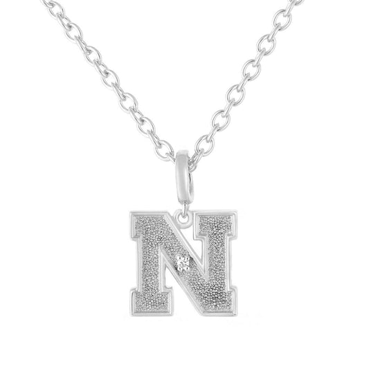 Collegiate Collection Diamond Accent Nebraska Pendant in Sterling Silver