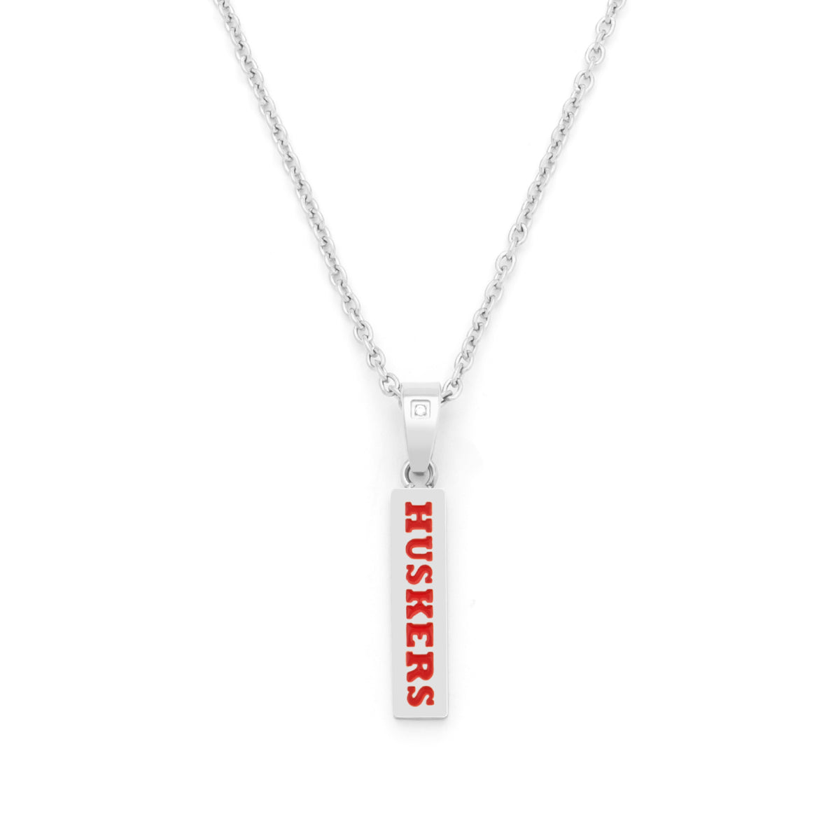 red Nebraska bar pendant diamond accent
