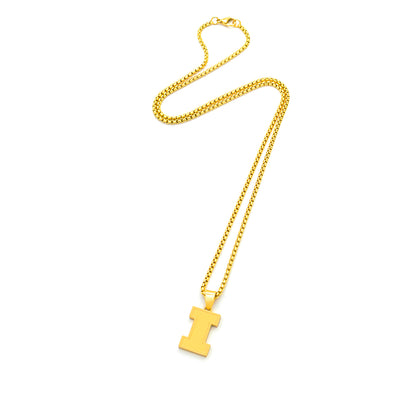 Illinois I gold pendant alt