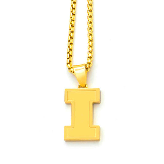 Collegiate Collection Men's Illinois Pendant in Gold-Tone Ion Plated Stainless Steel