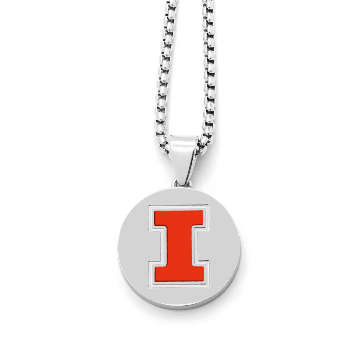red I men's disc pendant