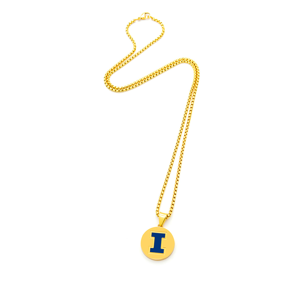 gold coin blue I Illinois pendant alt