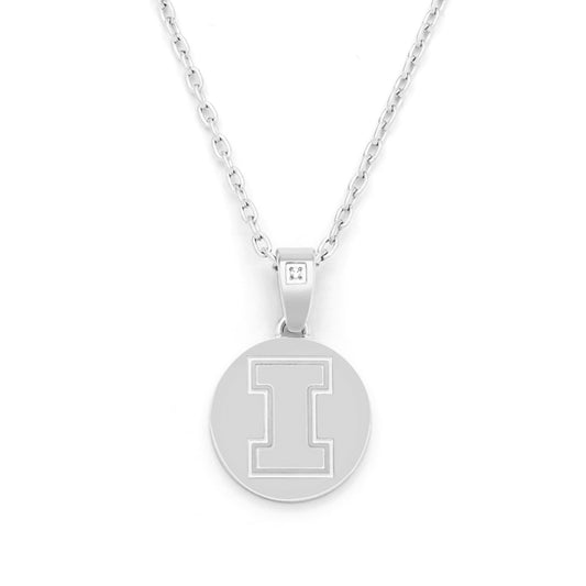 Illinois I disc diamond accent pendant