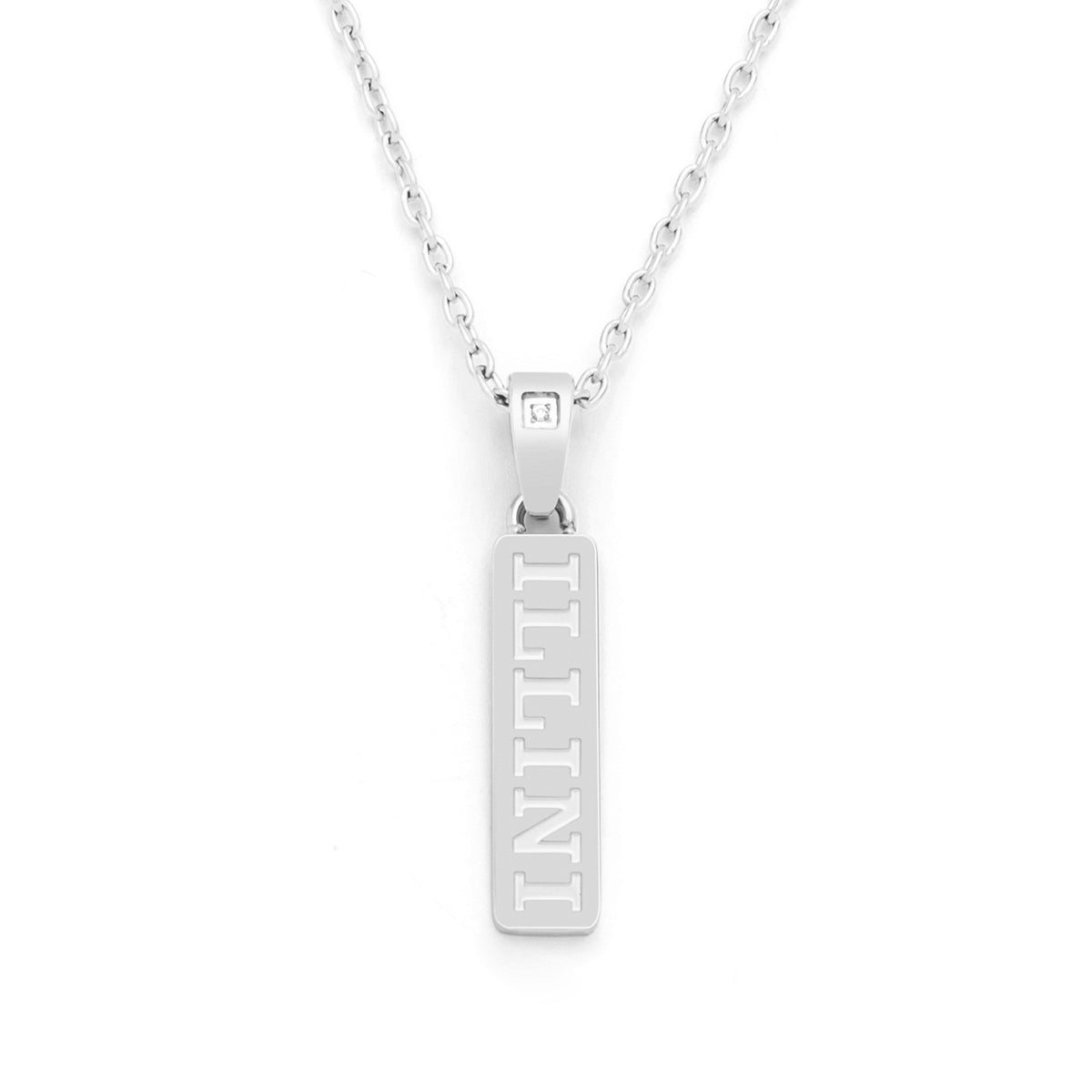 Illinois vertical bar diamond accent pendant