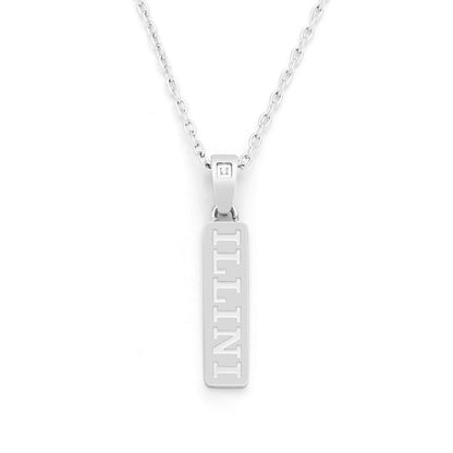 Illinois vertical bar diamond accent pendant