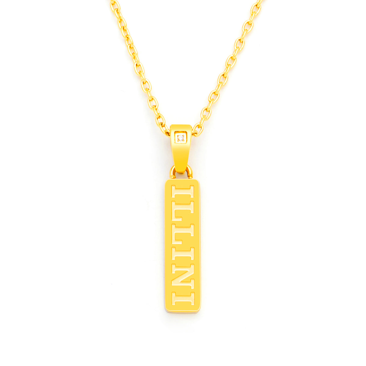 Illinois vertical bar diamond bail pendant