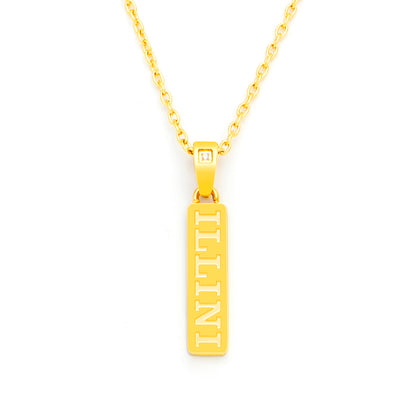 Illinois vertical bar diamond bail pendant