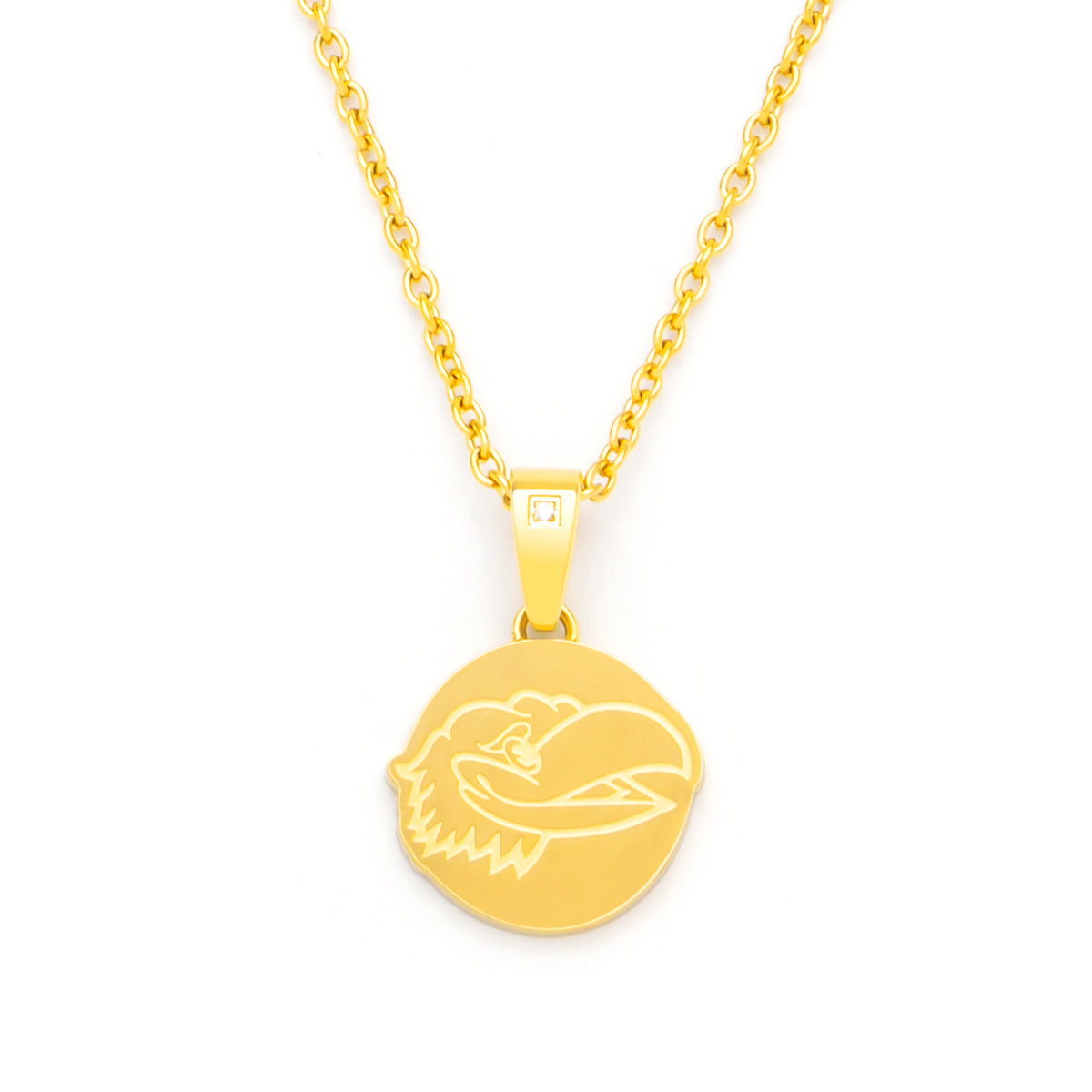 Kansas mascot diamond accent gold pendant