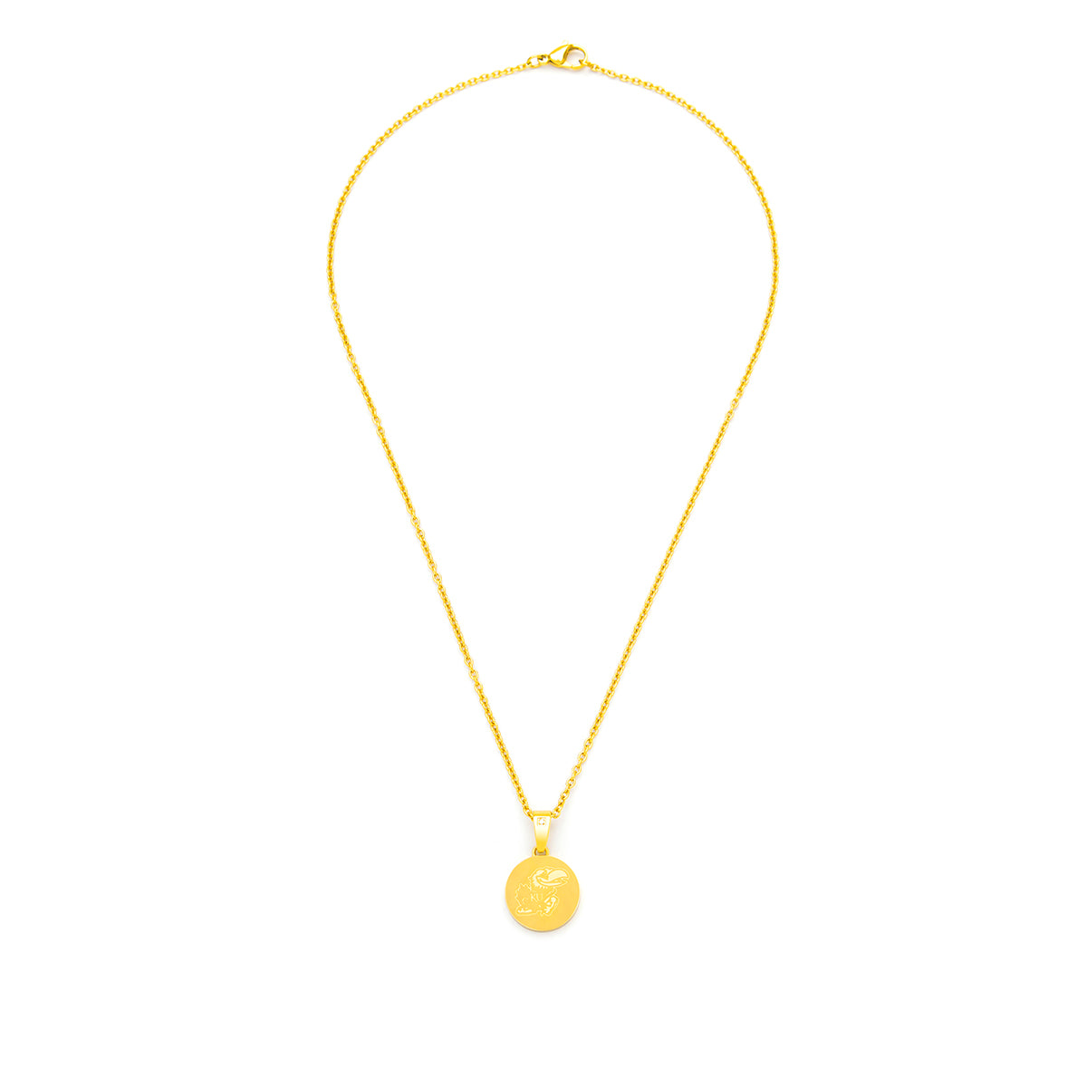 gold Kansas mascot diamond accent pendant alt