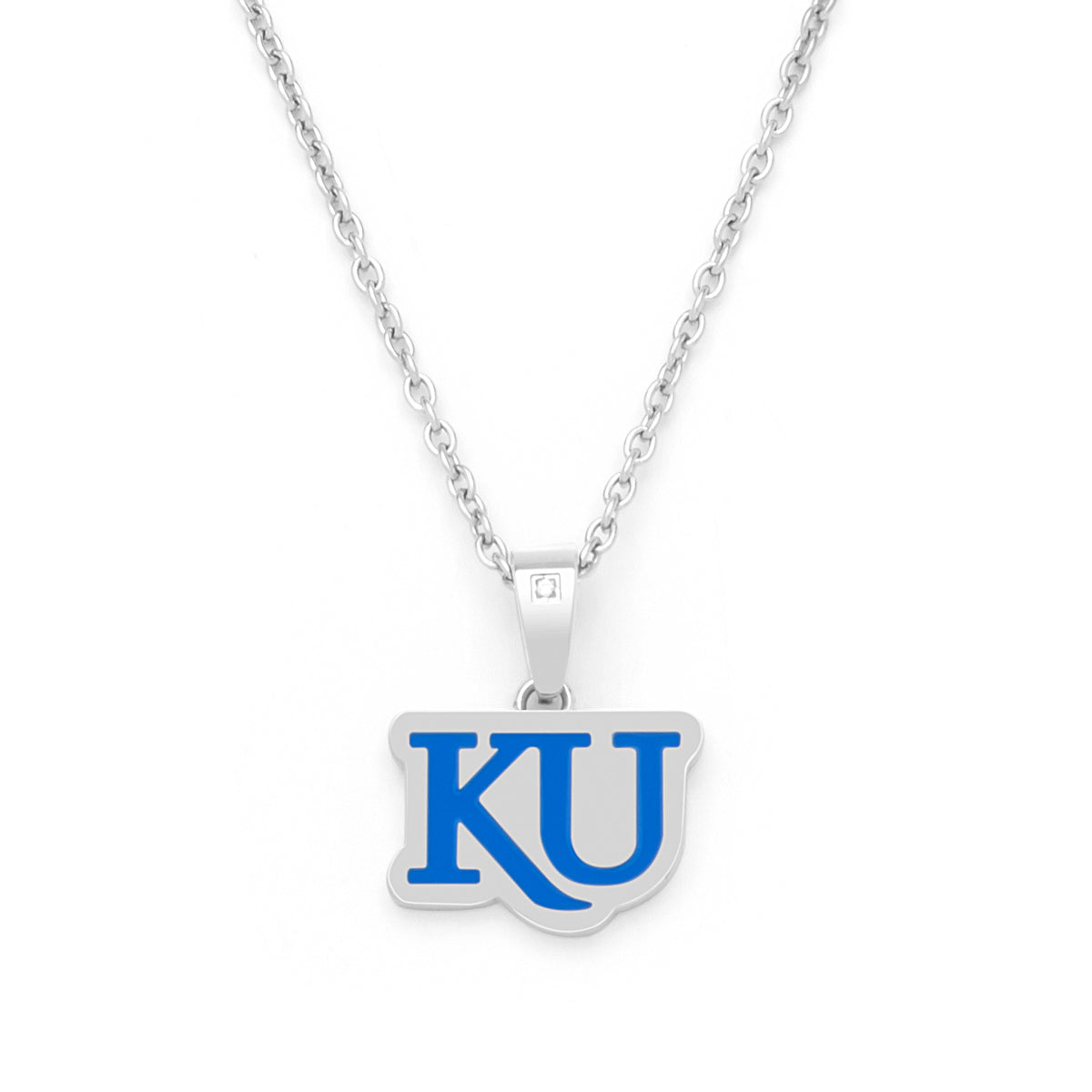 blue KU diamond accent pendant