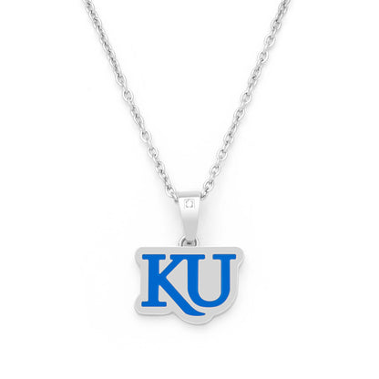 blue KU diamond accent pendant