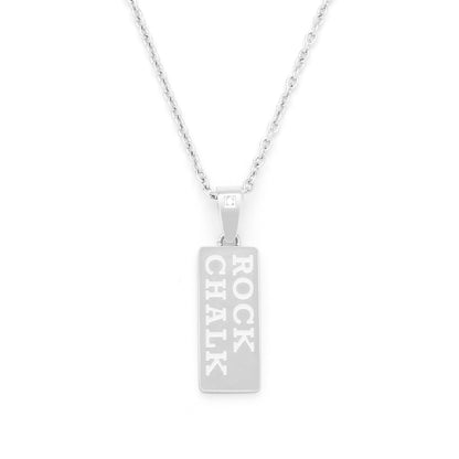 rock chalk vertical bar diamond accent pendant