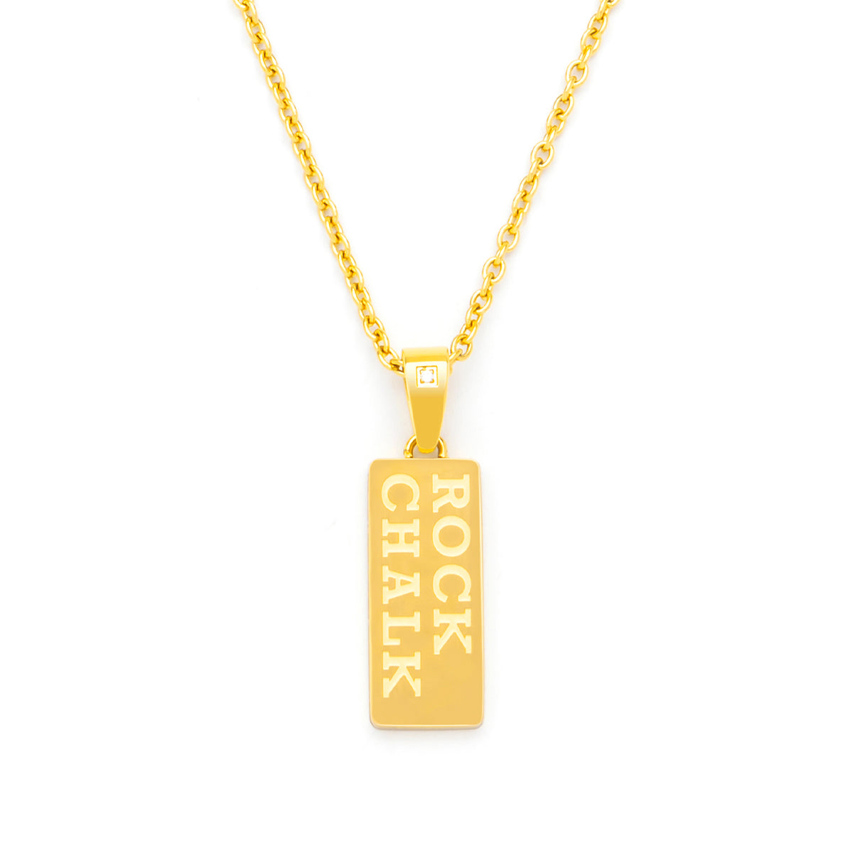 diamond accent rock chalk gold pendant