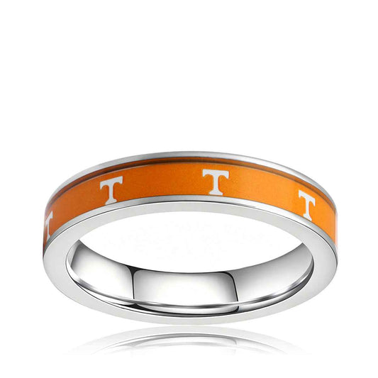 Collegiate Collection 4.5mm Tennessee Vols Ring in Stainless Steel