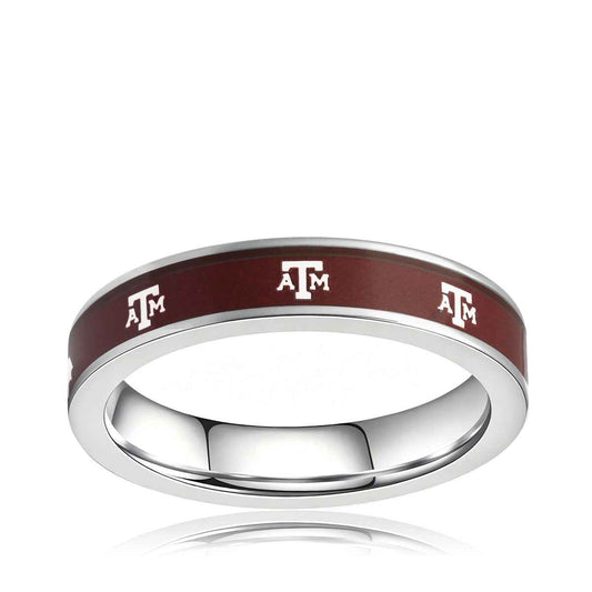 Collegiate Collection 4.5mm Texas A&M Aggies Ring in Stainless Steel