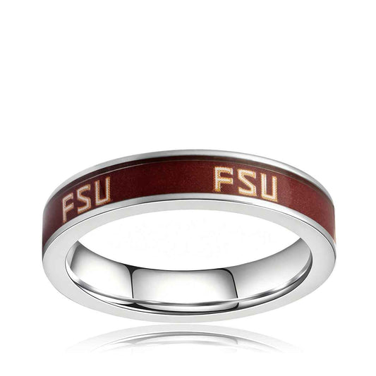 Collegiate Collection 4.5mm Florida State Seminoles Ring in Stainless Steel