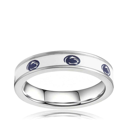 Collegiate Collection 4.5mm The Pennsylvania State University Penn State Ring in Stainless Steel