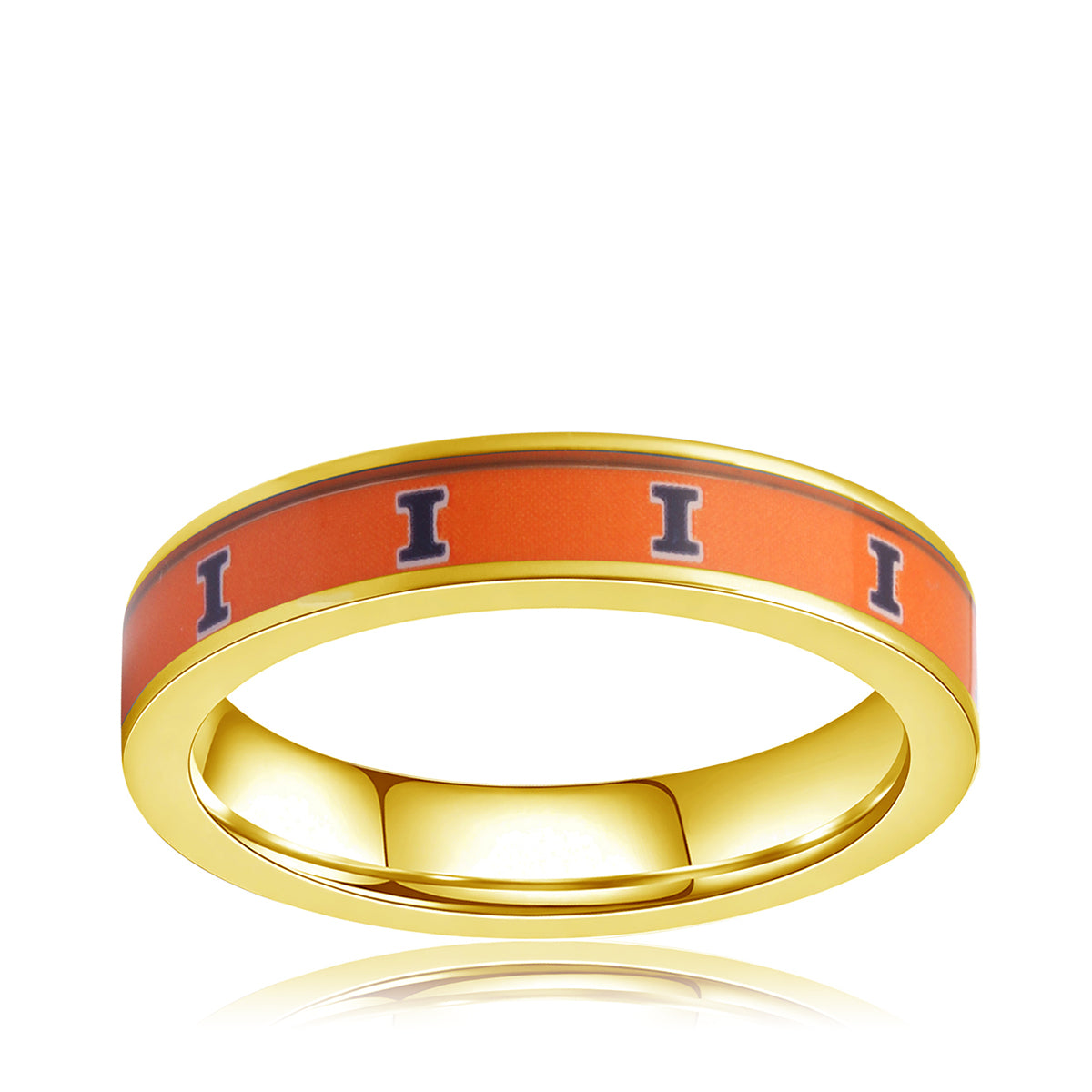 orange and navy fighting illini ring