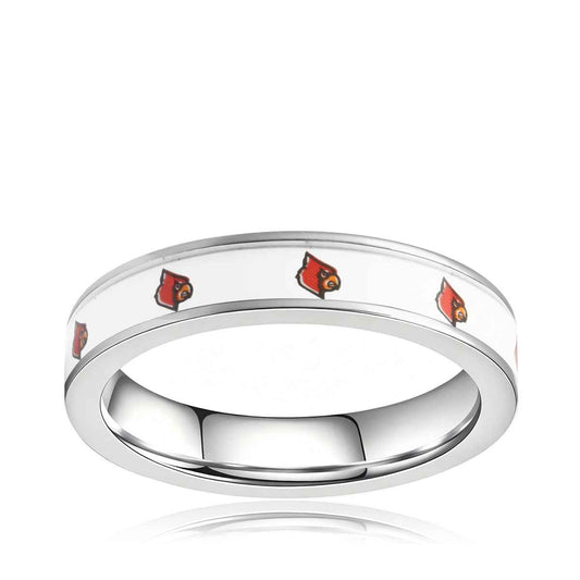 Collegiate Collection 4.5mm University of Louisville Ring in Stainless Steel