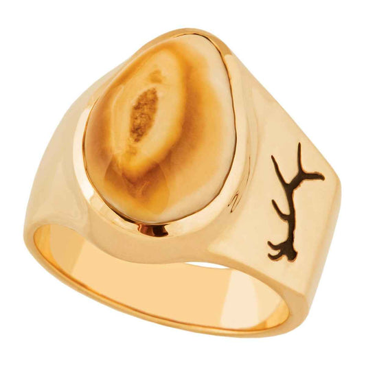 Men's Elk Ivory Ring in 10K Yellow Gold - I1816 Laramie