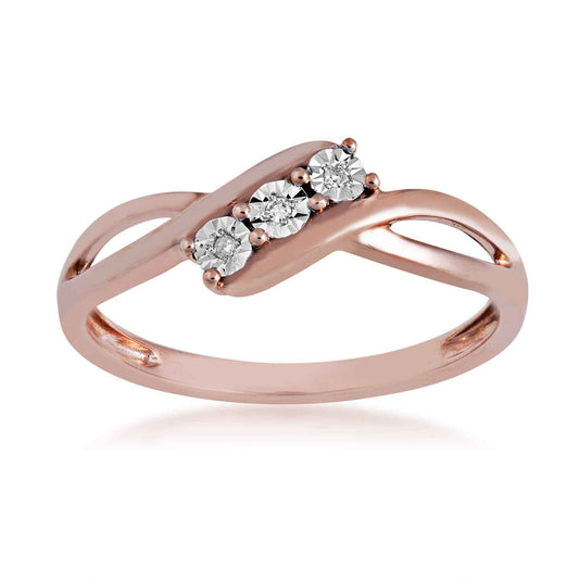 I Promise Diamond Accent 3-Stone Promise Ring with Miracle Plating in 10K Pink Gold